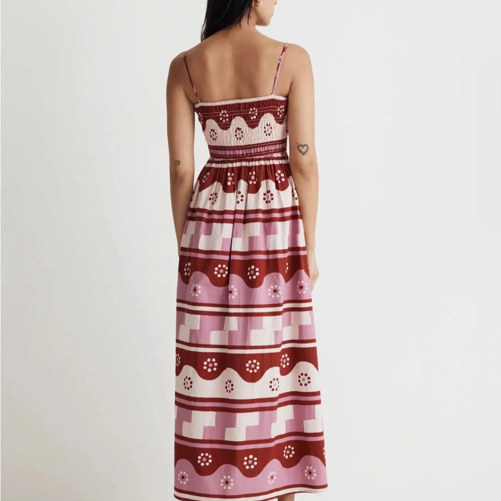 Madewell Pink & Dark Pink Floral Smocked Mini Dress - Picture 2 of 11